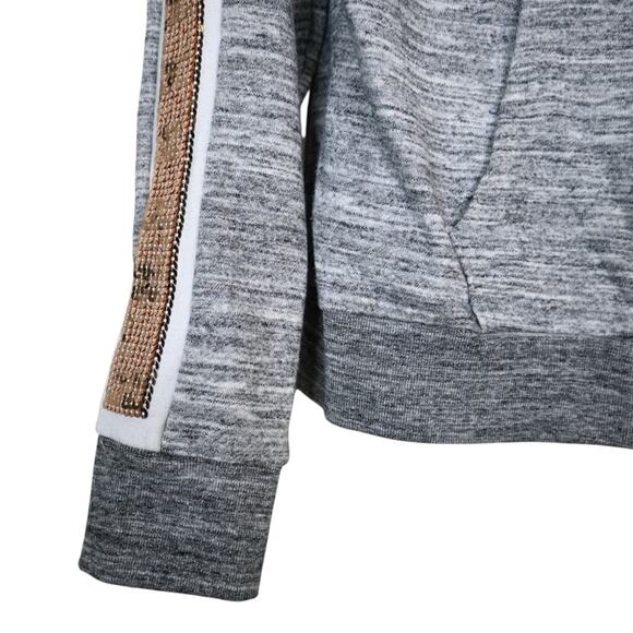 PINK Victoria's Secret Women's M Gray Sequined Zip Front Hoodie Jacket - Picture 5 of 8